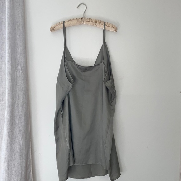 Green Satin Slip dress - Picture 4 of 4
